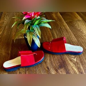 Taryn Rose Women's Red Slide Sandals